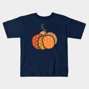 Pumpkin Japanese pattern plaid Autumn Halloween Thanksgiving Kids T-Shirt